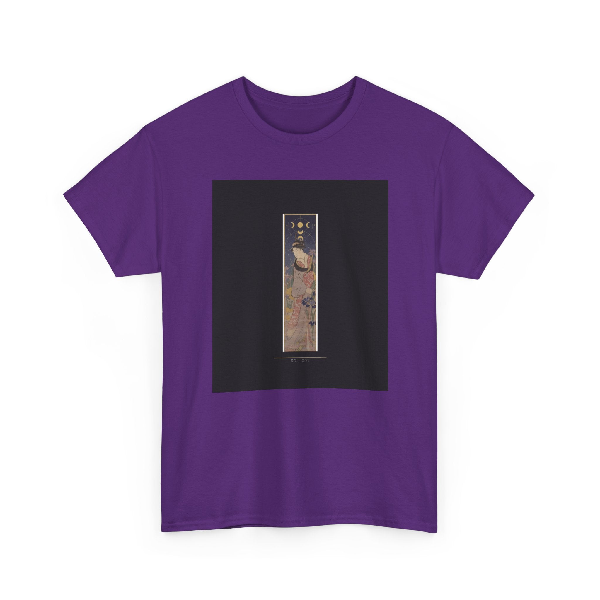Crescent Moon Quail Vertical Ukiyo-e Graphic Tee