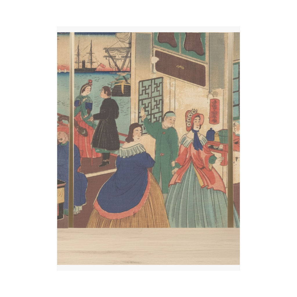 Product Marketing — People Of The Five Nations Drinking And Eating (Gokakoku Jinbutsu Dontaku No Zu) — Matte Poster