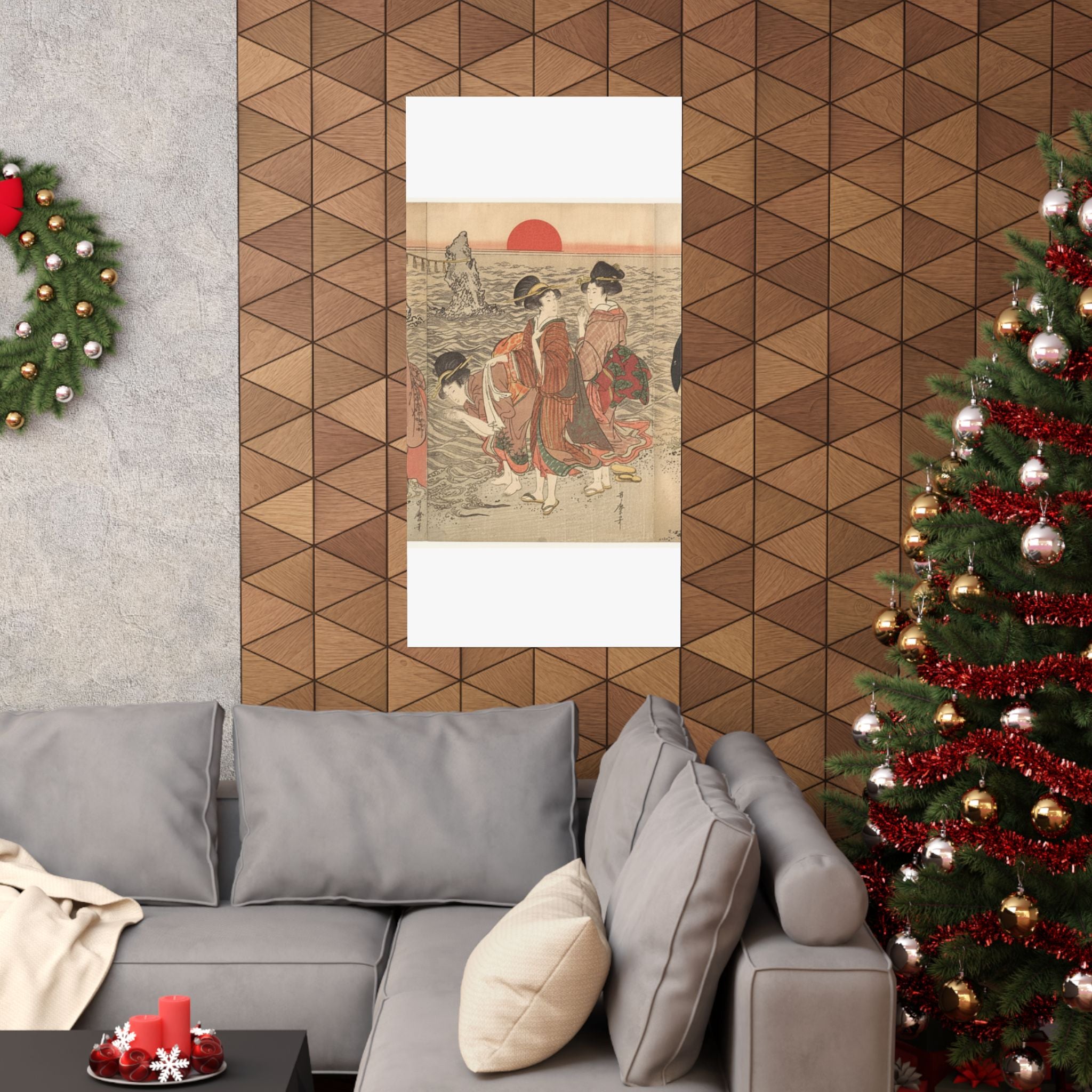 Ecommerce Main — Women Worshipping The Rising Sun Between The Twin Rocks At Ise — Matte Poster