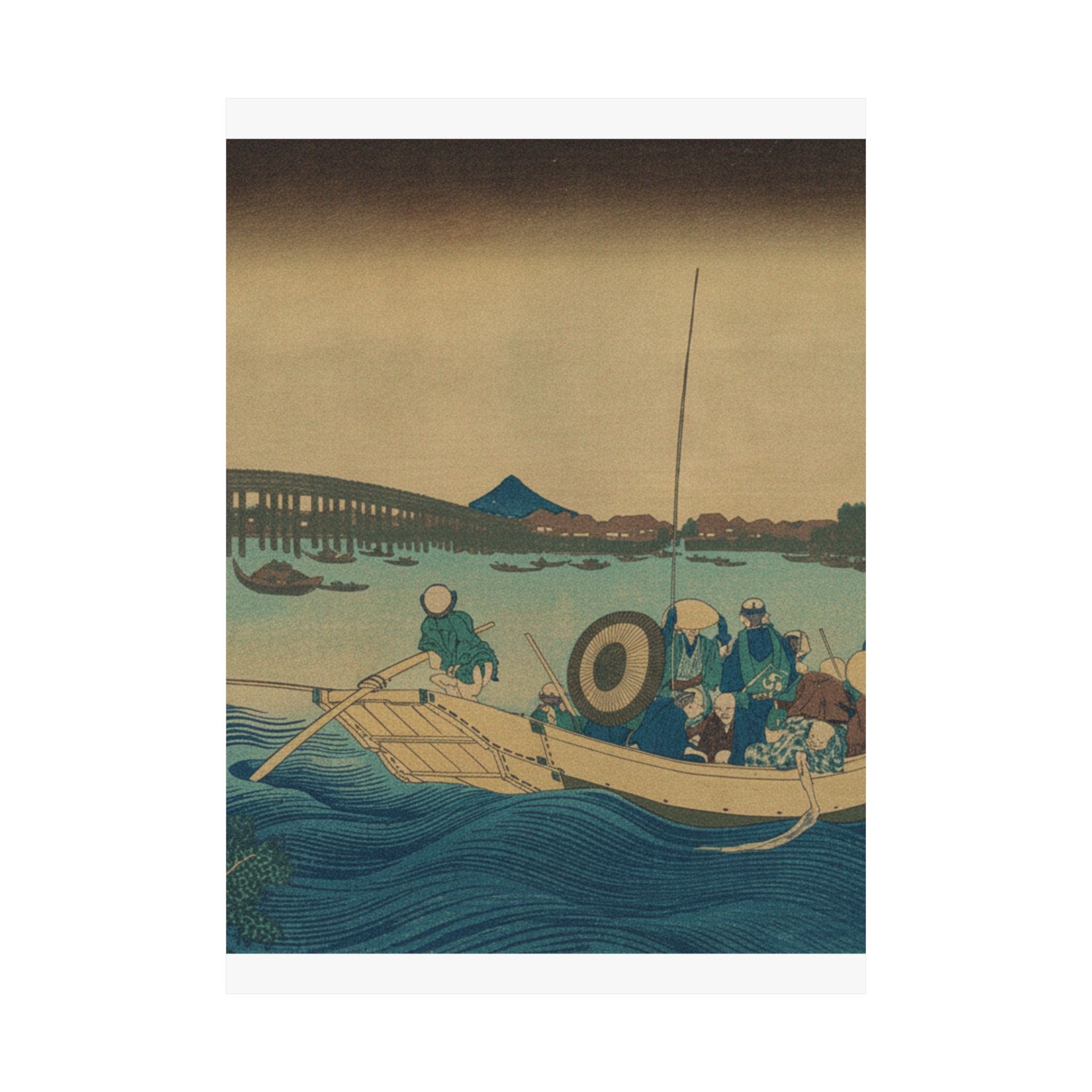 Cinematic — Viewing The Sunset Over Ryōgoku Bridge From The Onmayagashi Embankment (Onmayaga — Matte Poster