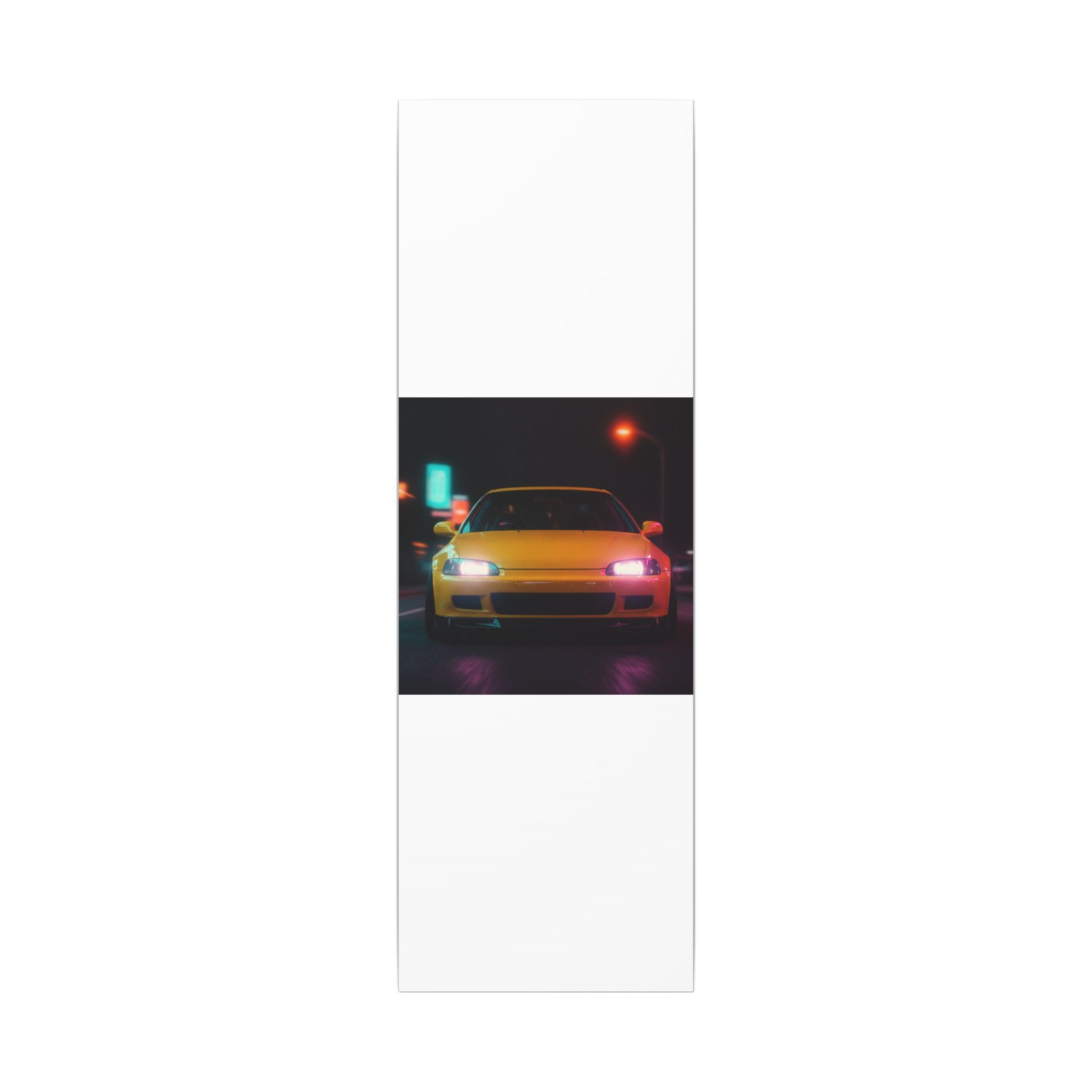 Neon Night JDM Yellow Coupe Street Matte Canvas
