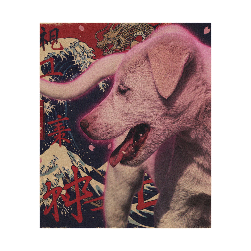 Japanese Street — Dog — Matte Poster