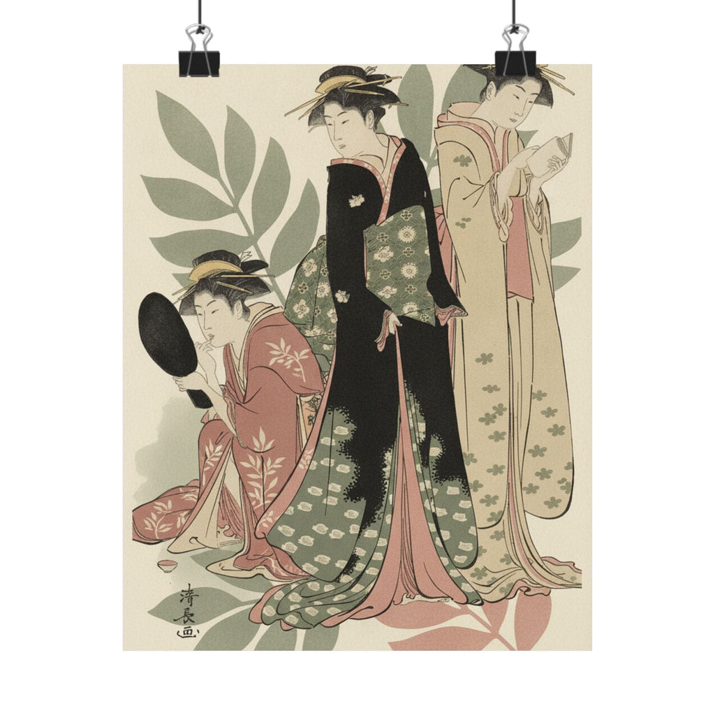 Botanical — Three Geishas Of Tachibana Street In Their Room — Matte Poster