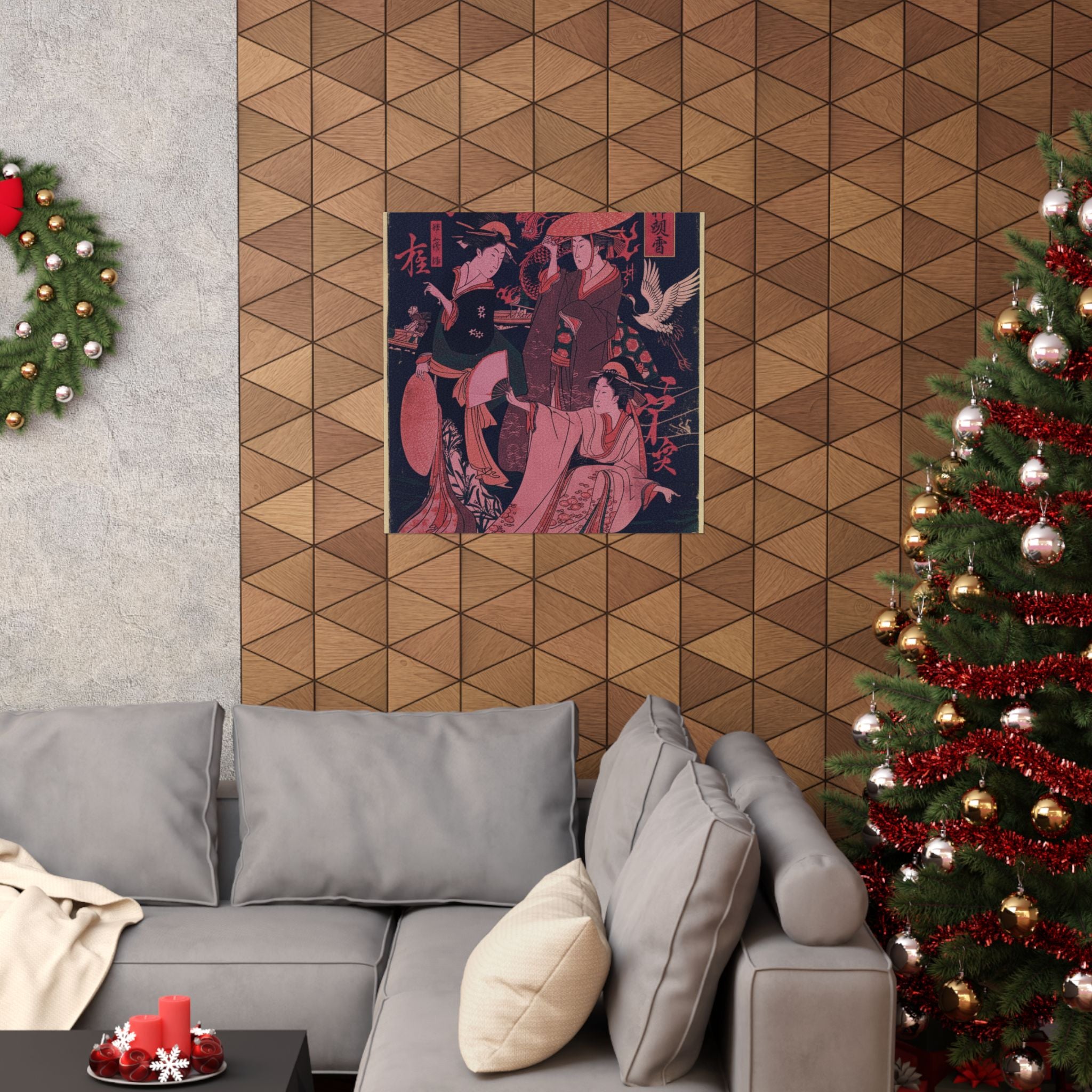 Japanese Street — Three Young Ladies By The Seashore — Matte Poster