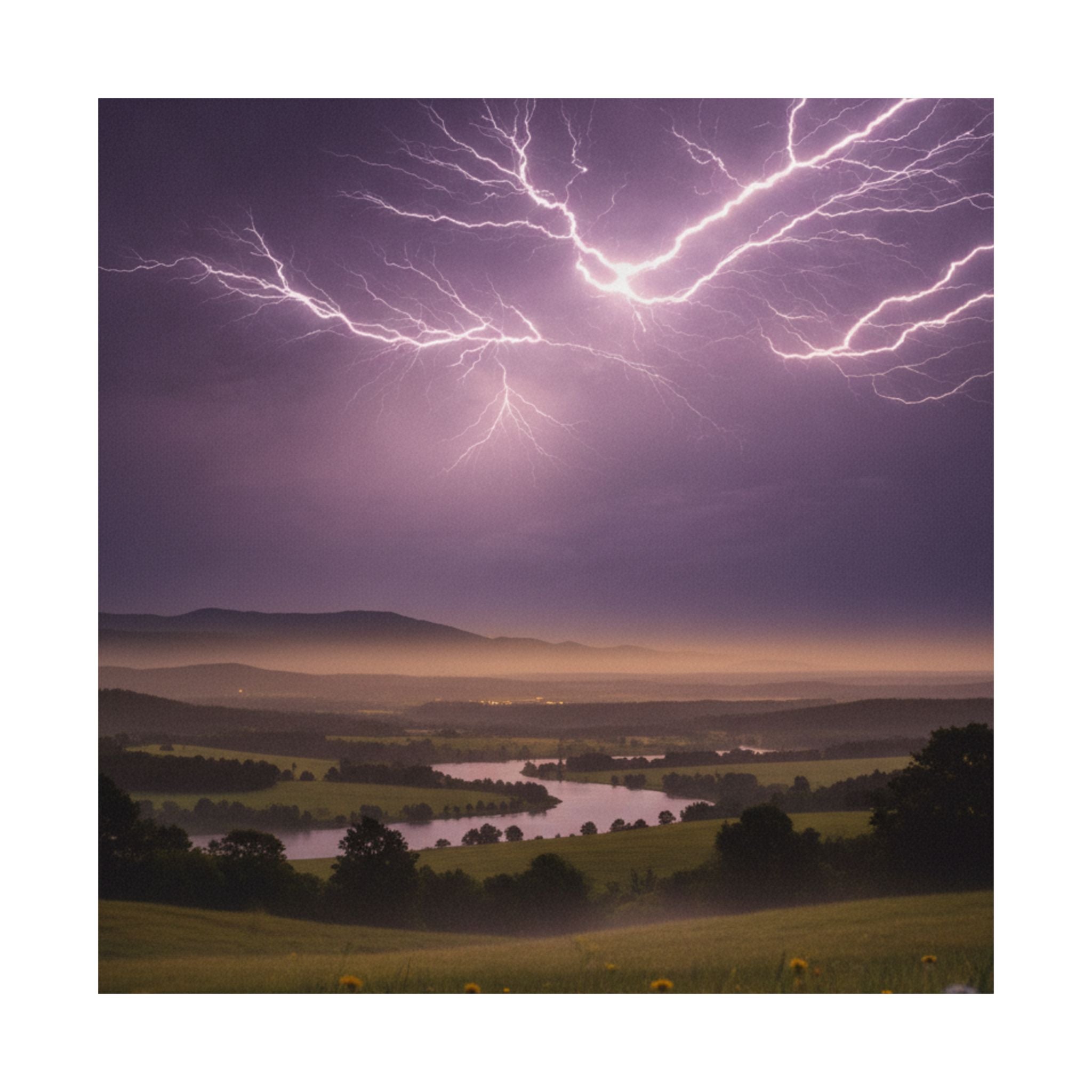 Scenic Nature — Lightning — Matte Poster