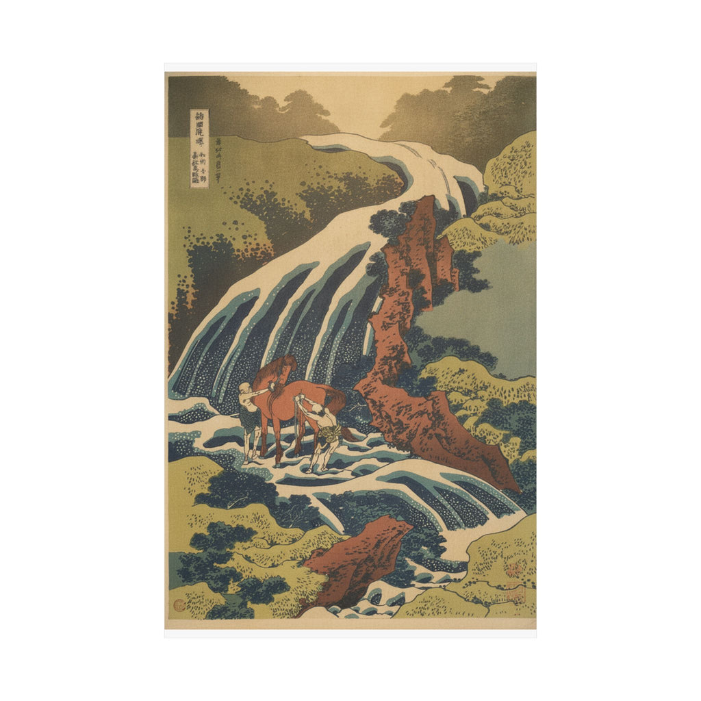 Scenic Nature — The Waterfall Where Yoshitsune Washed His Horse At Yoshino In Yamato Province (W — Matte Poster