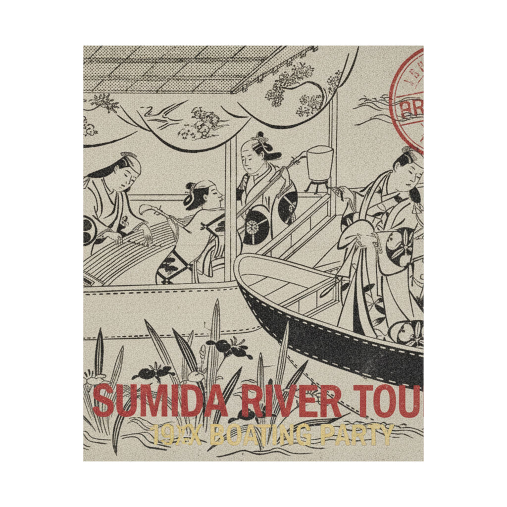 Vintage Bootleg — An Actor'S Boating Party On The Sumida River — Matte Poster