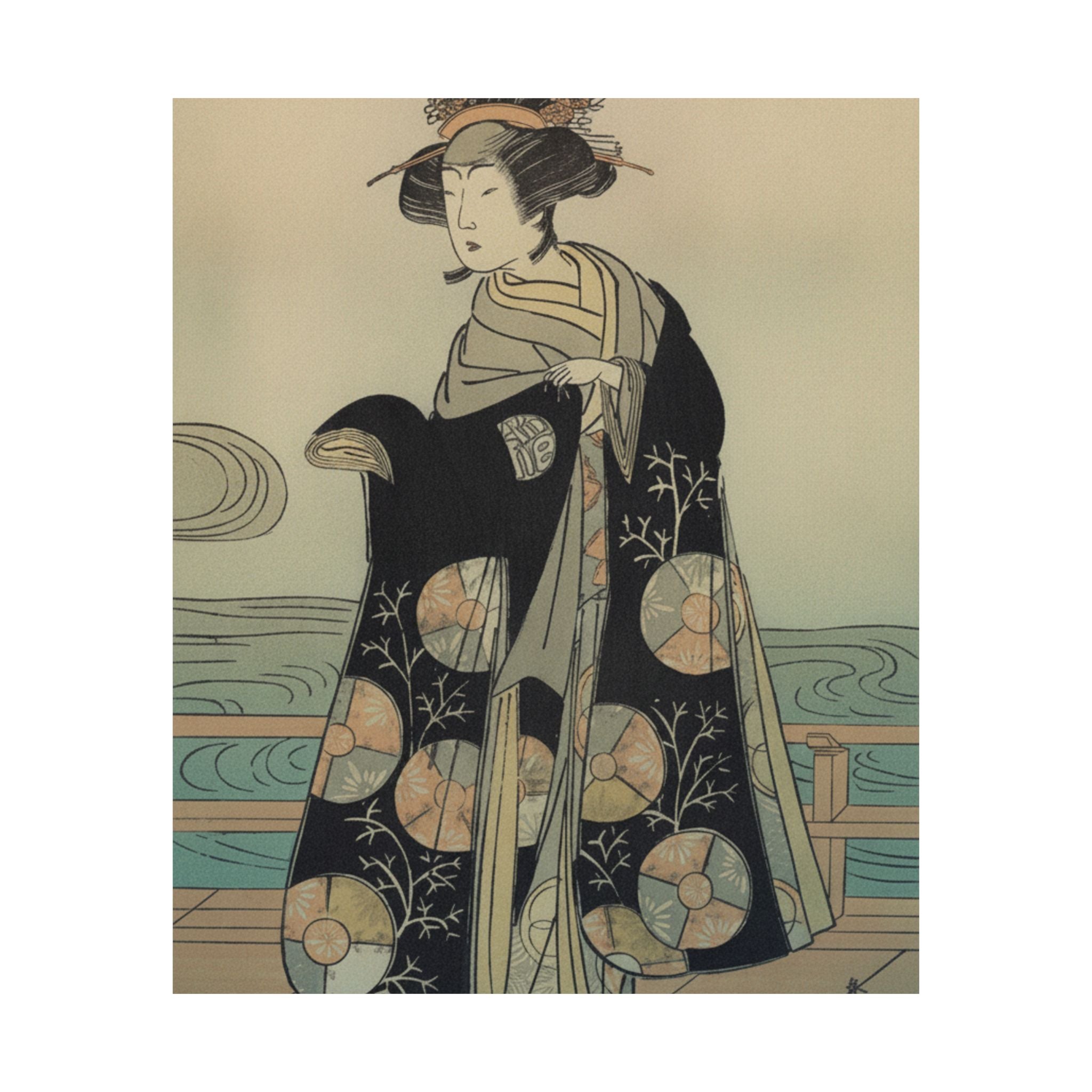 Affirmation — Yoshizawa Iroha As A Woman Standing On The Engawa Of A House By A River — Matte Poster