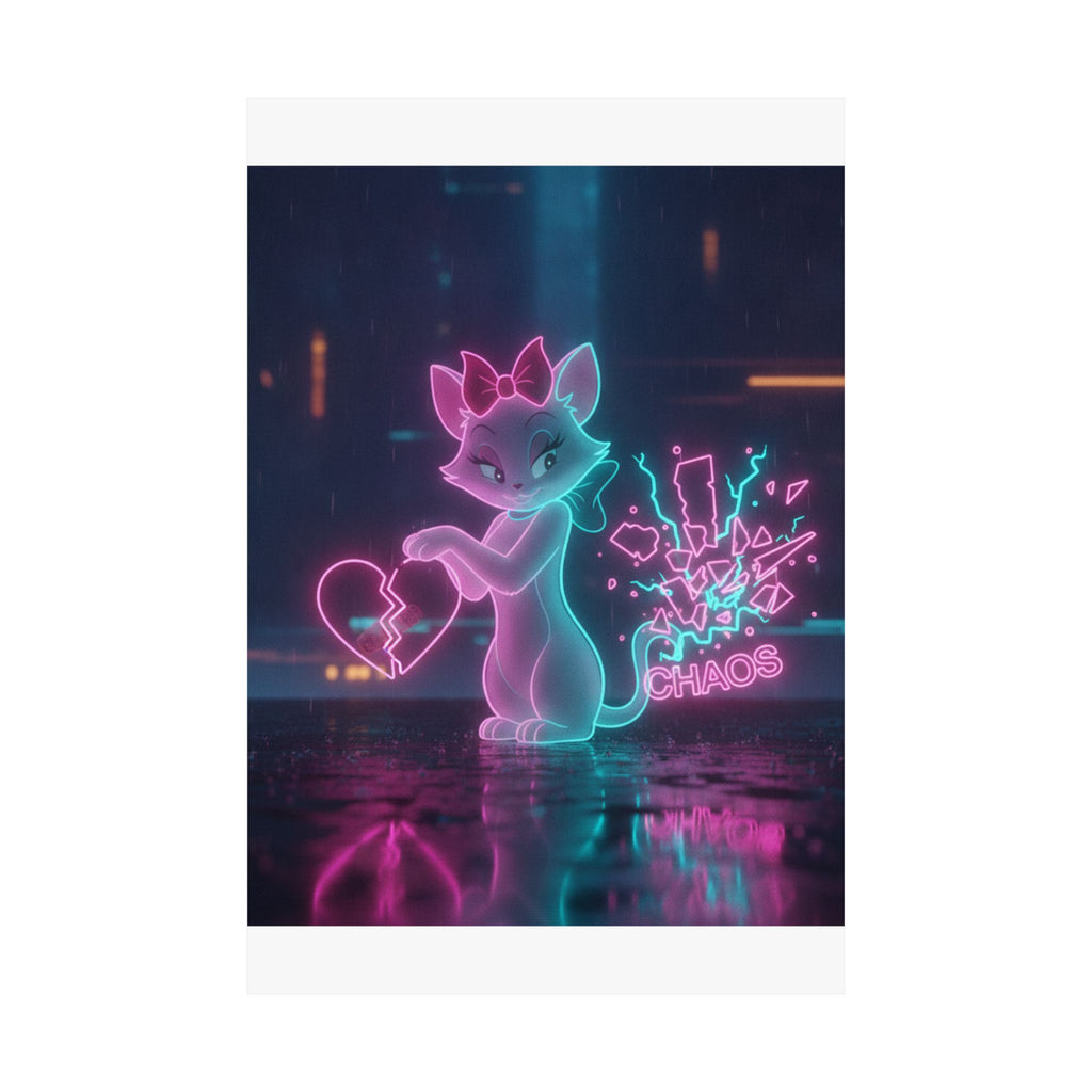Neon Noir — Cat — Matte Poster