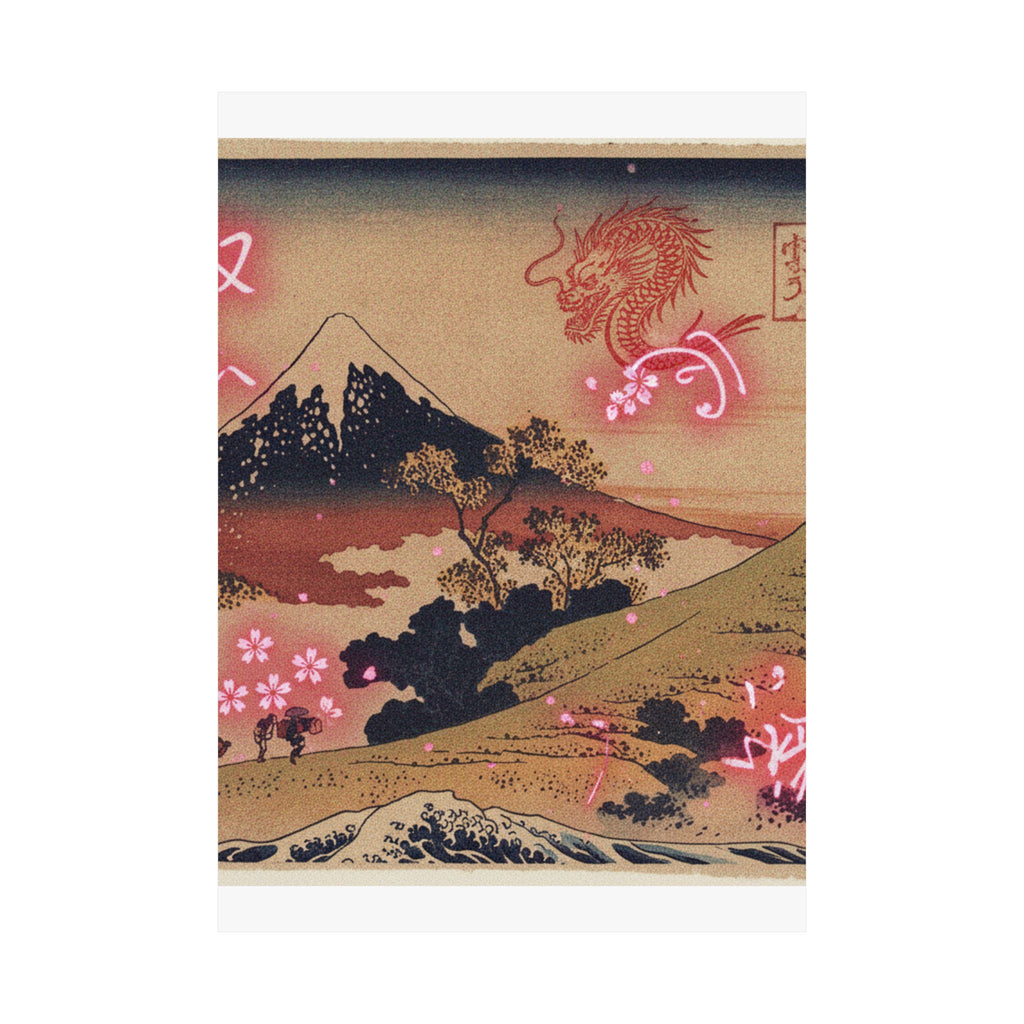 Japanese Street — The Inume Pass In Kai Province (Kōshū Inume Tōge), From The Series Thirty-Six Vi — Matte Poster