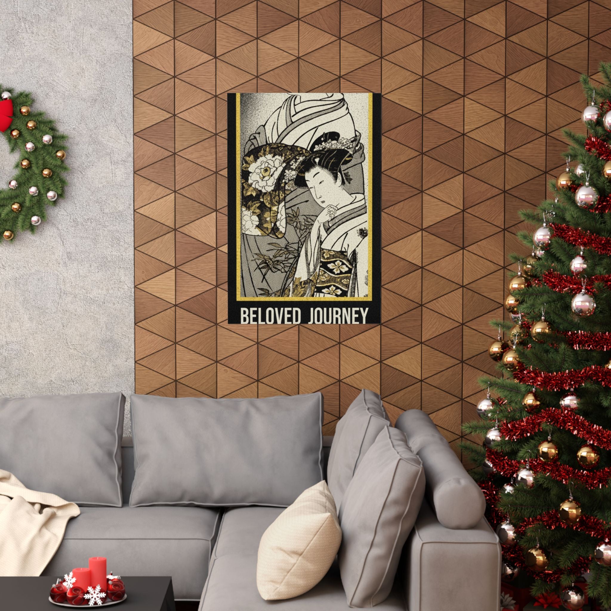 Streetwear Collage — Oiran And Attendant Out For A Stroll — Matte Poster