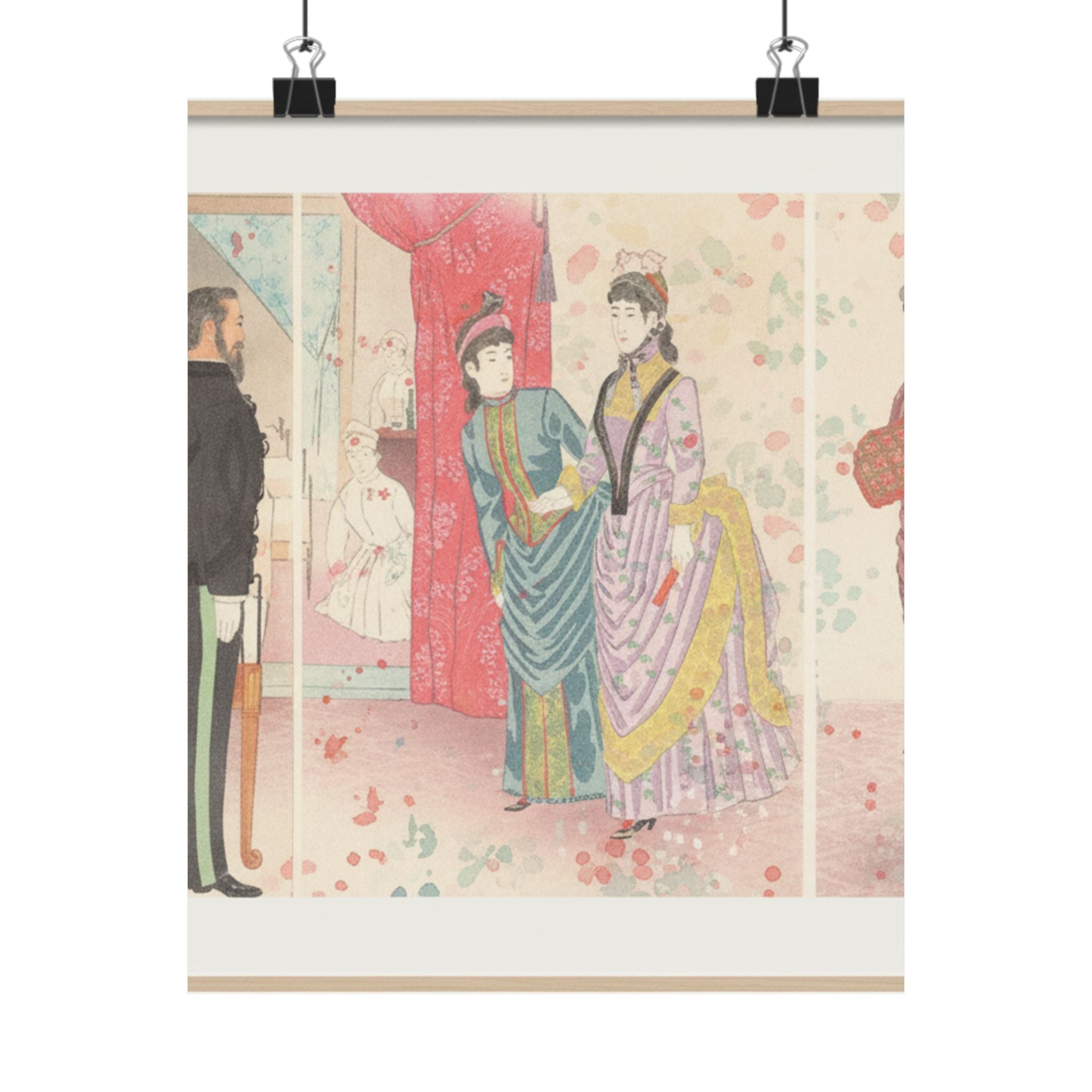 Watercolor — Illustration Of The Empress Visiting A Field Hospital [In Hiroshima] (Yasen Byōi — Matte Poster