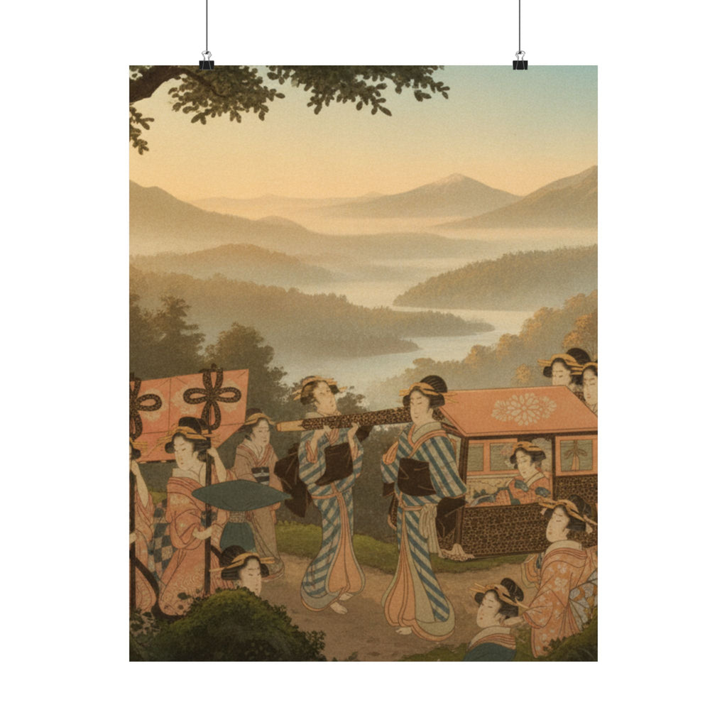 Scenic Nature — Promenade Of Famous Beauty Escorted By Many Female Attendants — Matte Poster