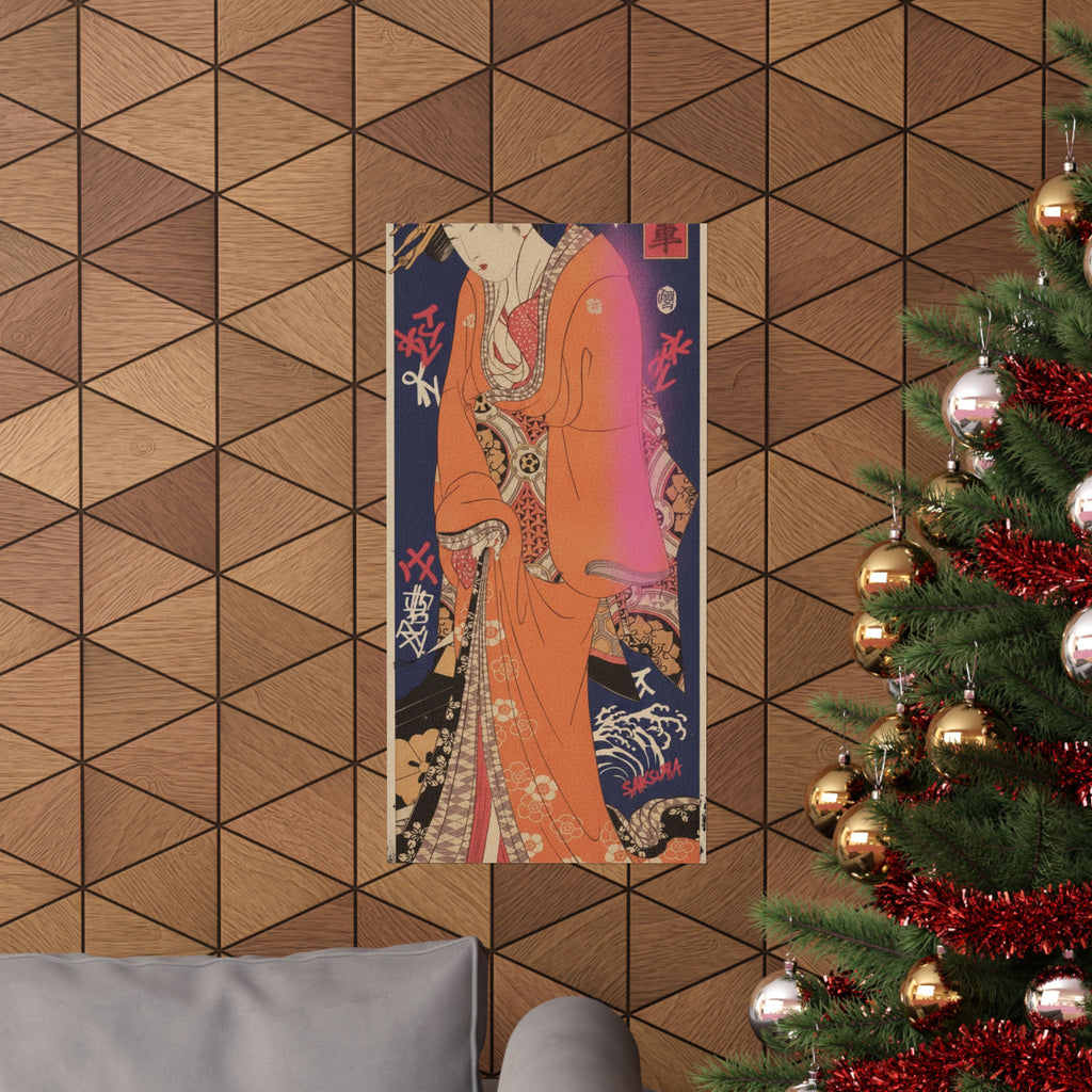 Japanese Street — Geisha, Probably A Singing Girl — Matte Poster