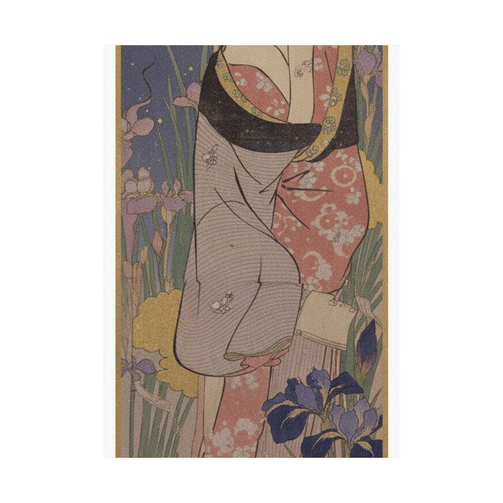 Celestial — Young Lady And Iris Garden — Matte Poster