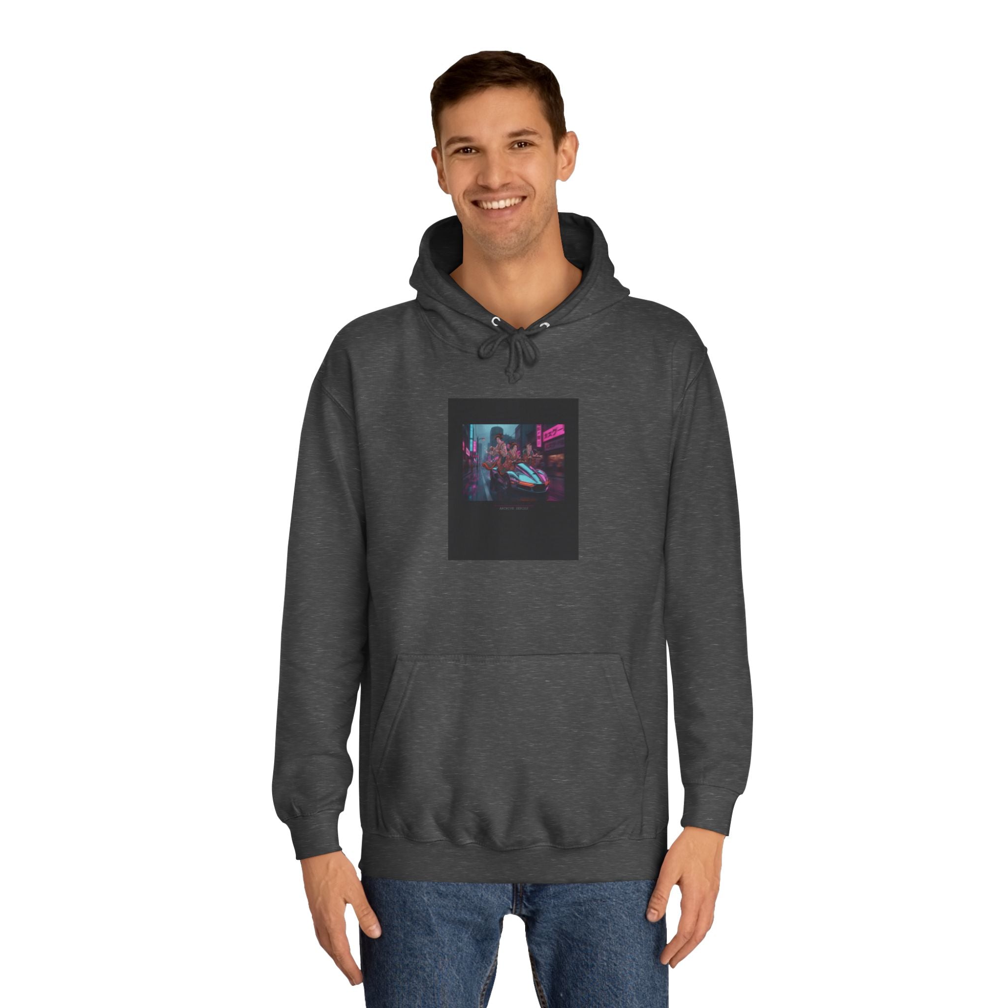 Neon Cyberpunk Street Racer Nightscape Hoodie