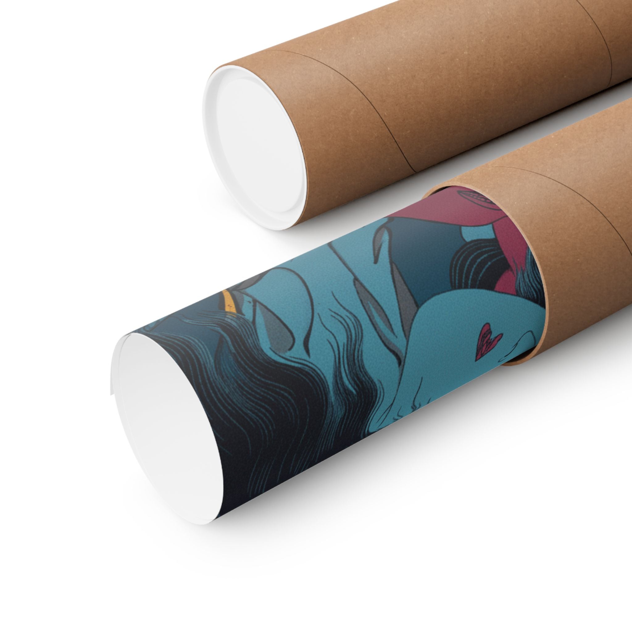 Neon Noir — Yamauba Playing With Kintarō — Matte Poster
