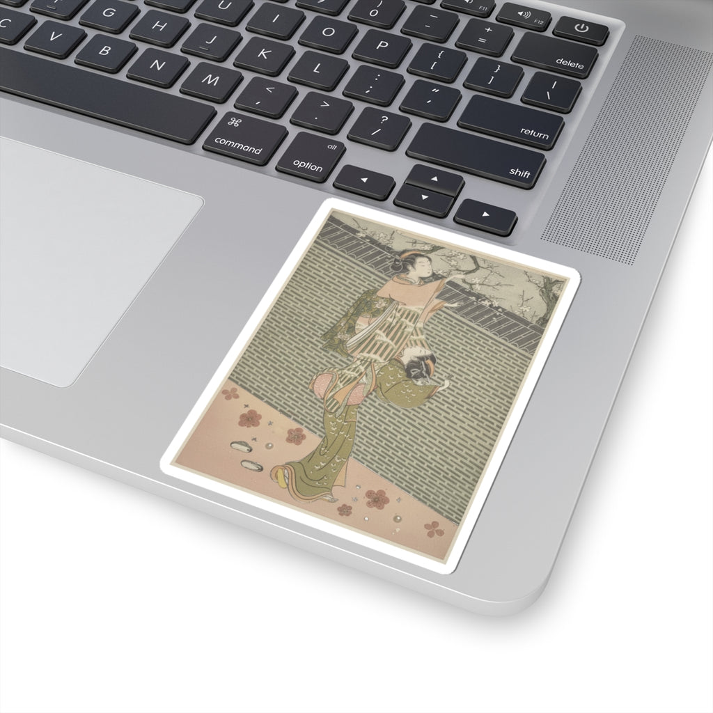 Botanical — Plucking A Branch From A Neighbor'S Plum Tree — Kiss-Cut Sticker