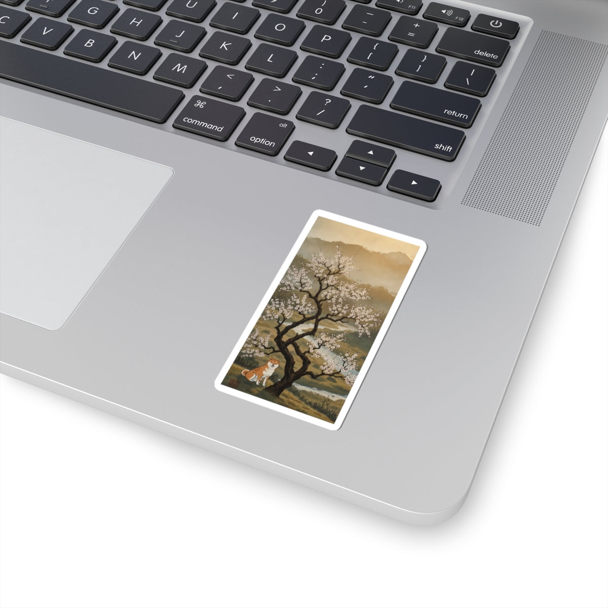 Scenic Nature — Plum Tree In Blossom — Kiss-Cut Sticker