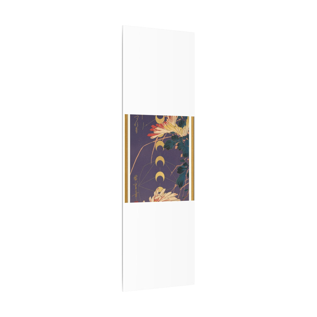 Chrysanthemum and Gold Moon Phases Woodblock Matte Canvas