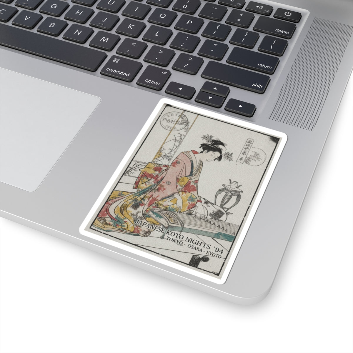 Vintage Bootleg — Young Lady Playing A Musical Instrument — Kiss-Cut Sticker