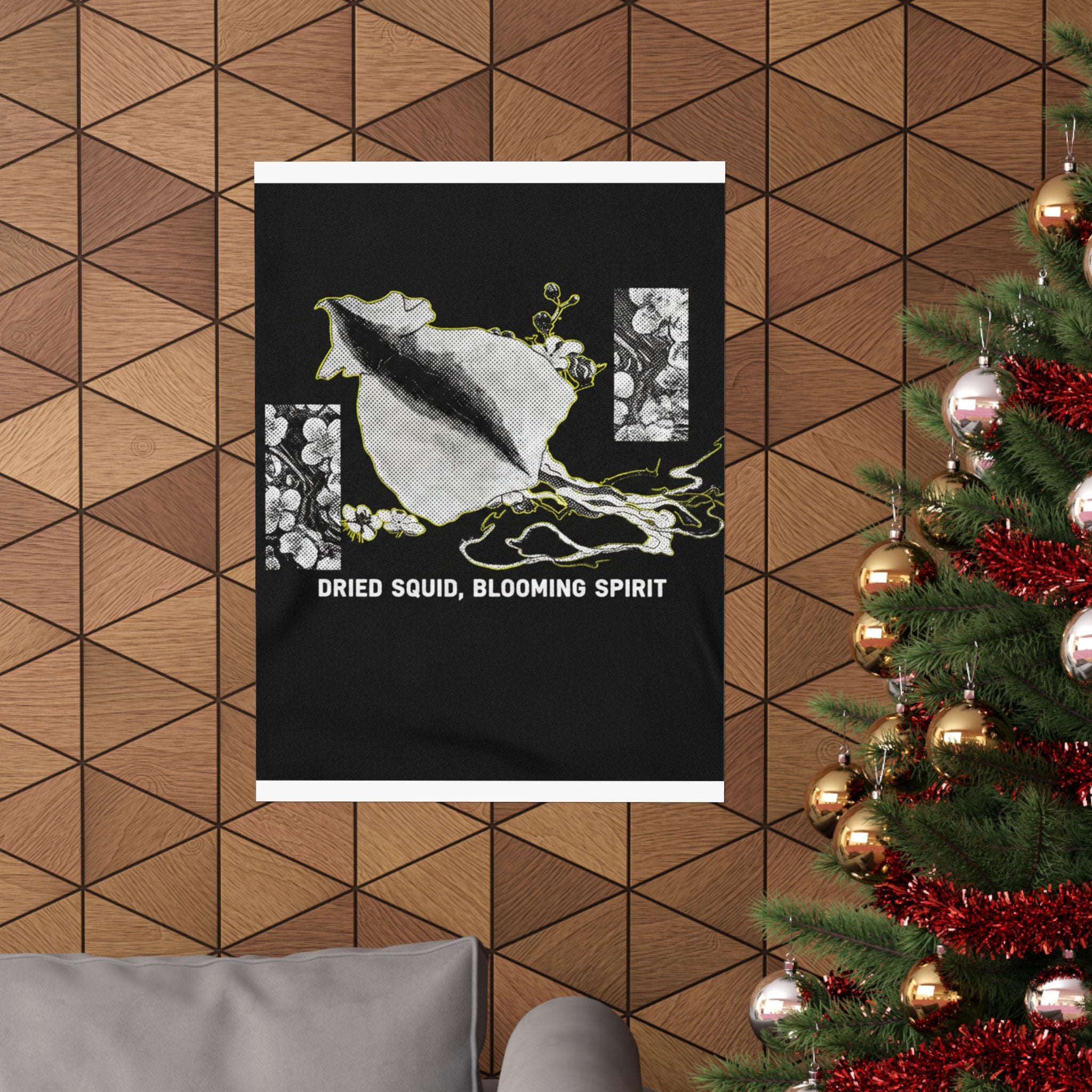 Streetwear Collage — Dried Cuttle-Fish And Plum Blossoms — Matte Poster