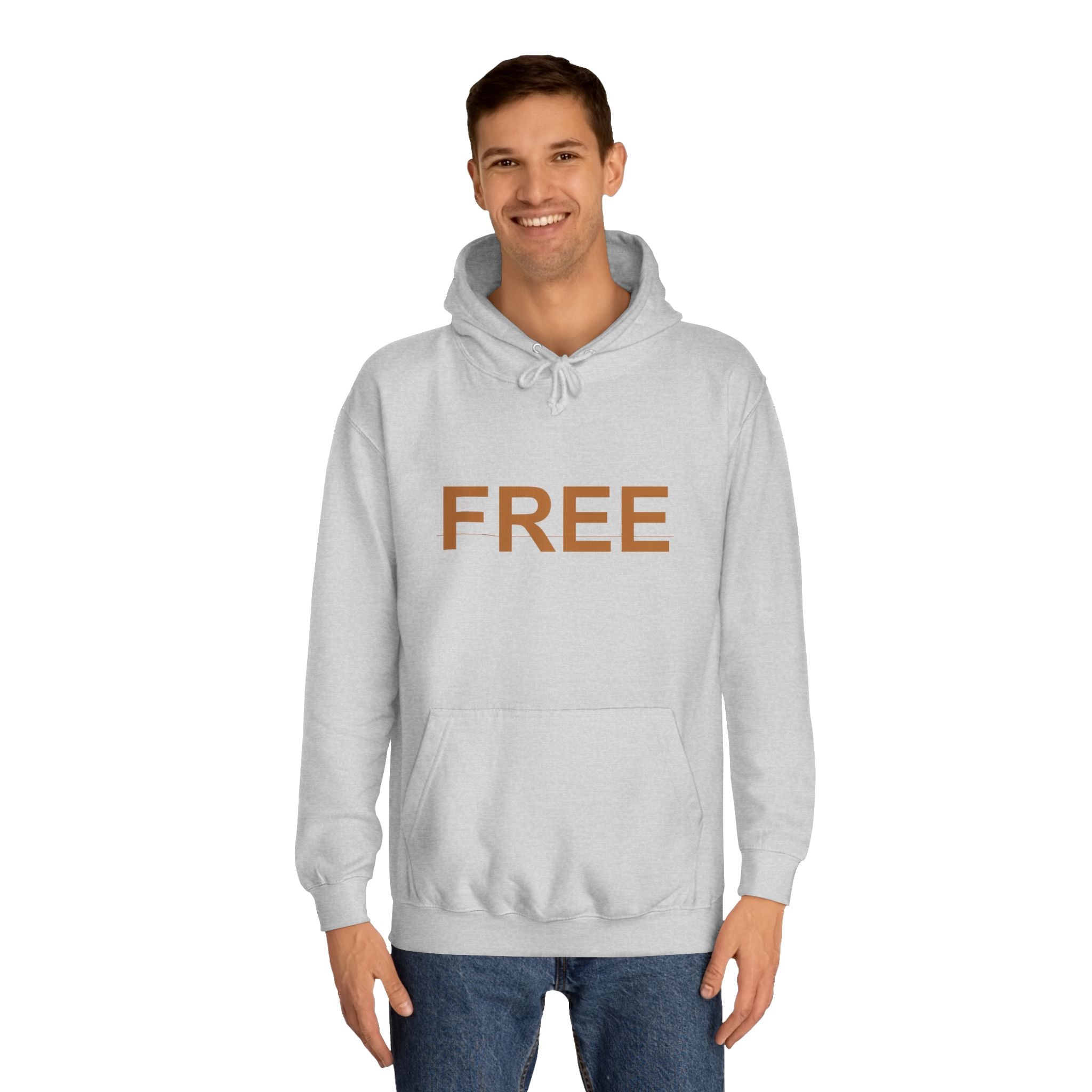 FREE Minimal Rust Lettering Statement Pullover Hoodie
