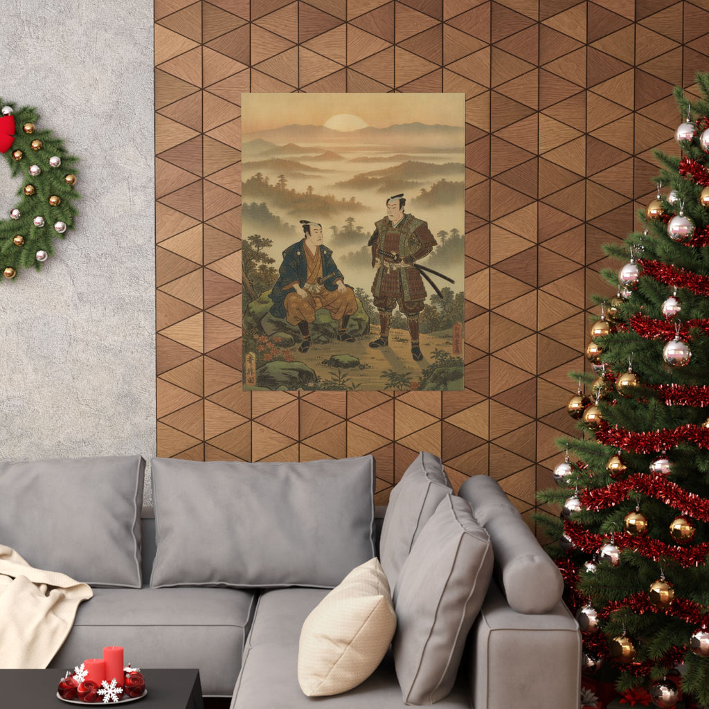 Scenic Nature — A Daimyo Talking To One Of His Retainers — Matte Poster