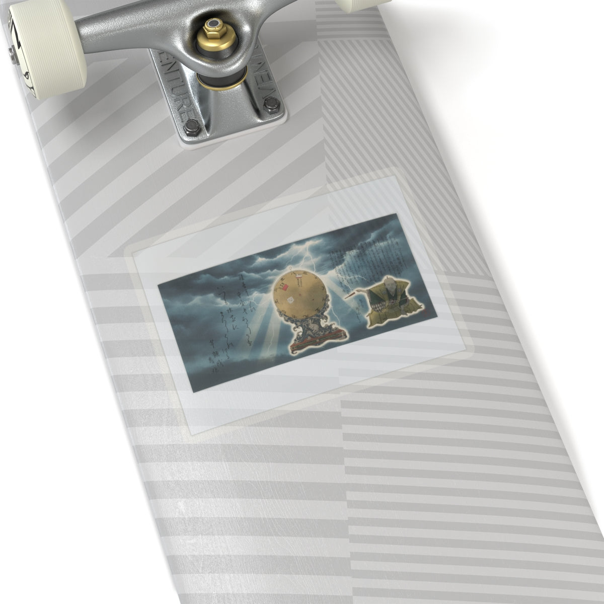 Dramatic Storm — Moveable Rotating Calendar Mounted On Elaborate Wave-Base With Rabbit Crest — Kiss-Cut Sticker