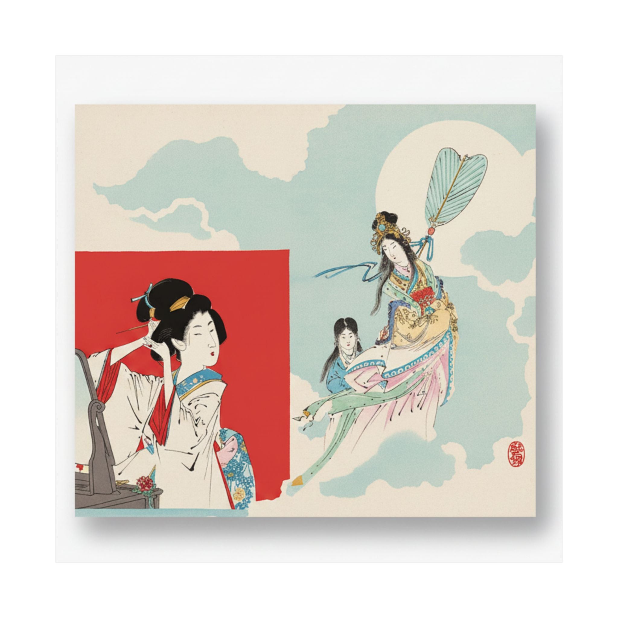 Ecommerce Main — 'Ideal And Actual' (Risō To Genjitsu); Iillustration From Bungei Kurabu (Literar — Matte Poster