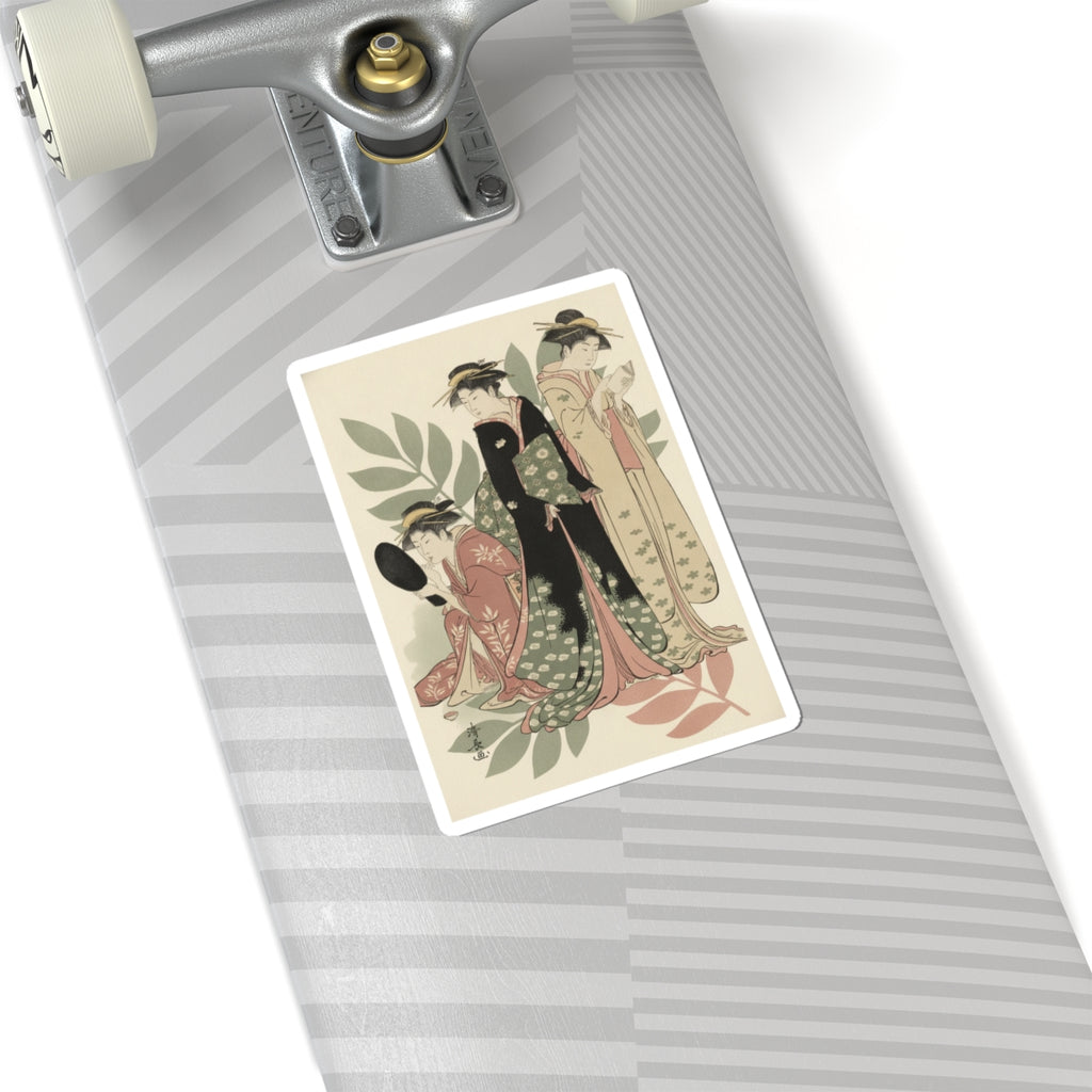 Botanical — Three Geishas Of Tachibana Street In Their Room — Kiss-Cut Sticker