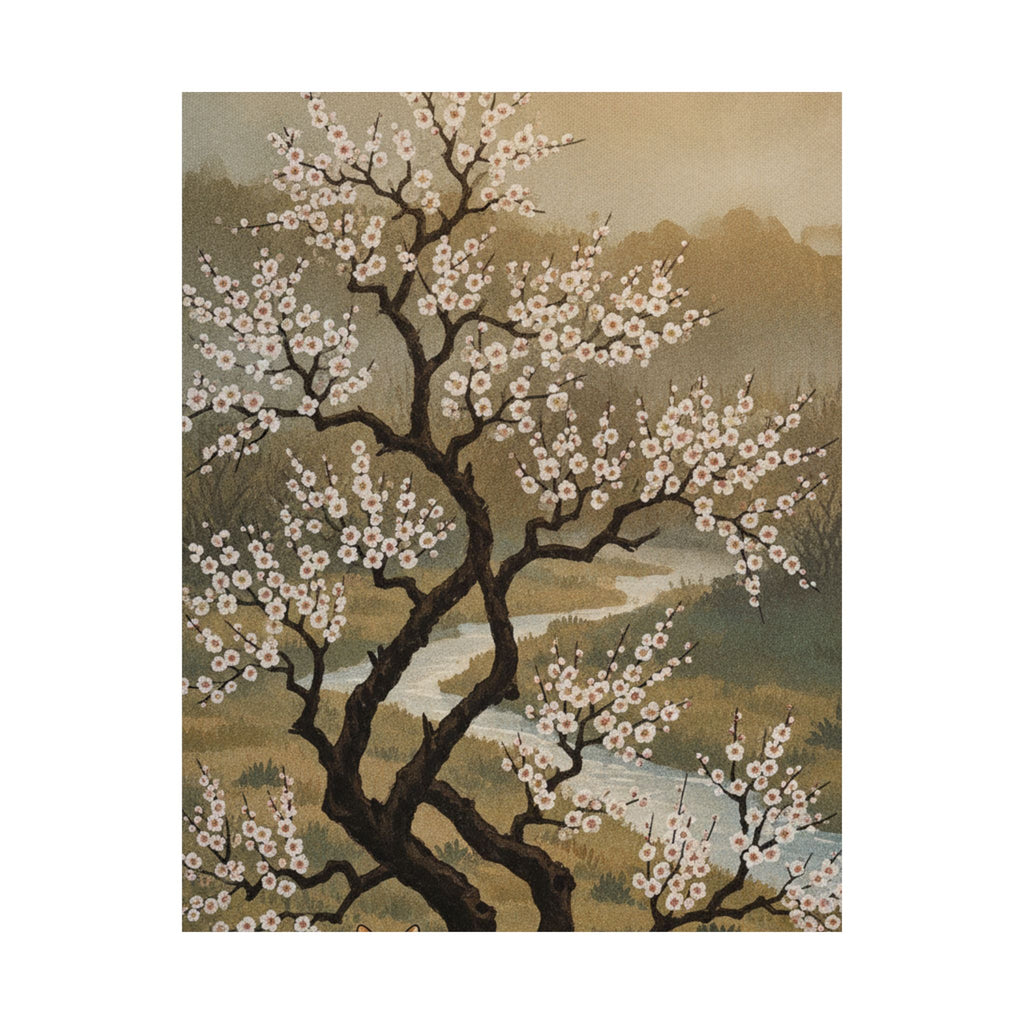 Scenic Nature — Plum Tree In Blossom — Matte Poster