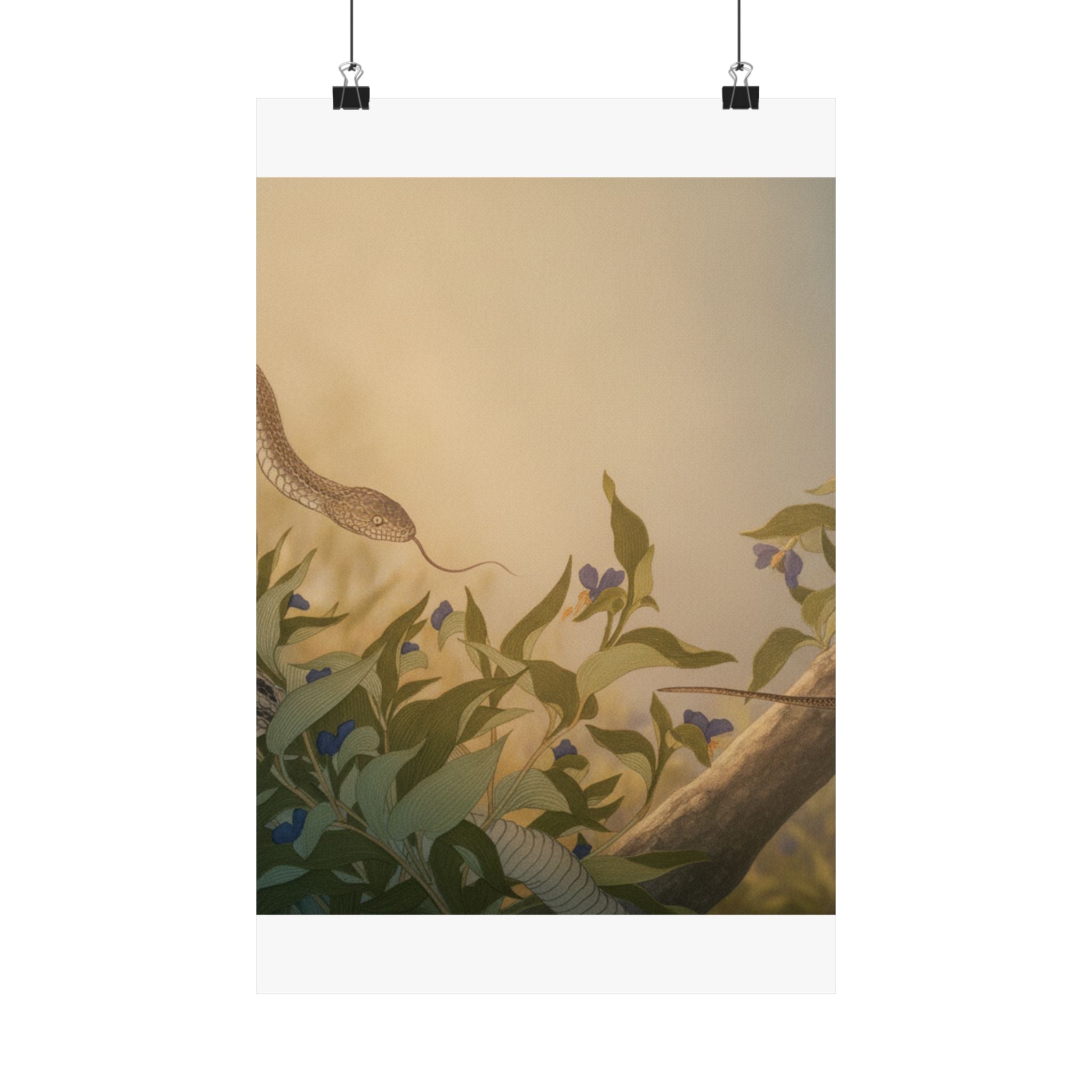 Scenic Nature — Rat Snake (Hebi); Lizard Or Skink (Tokage), From The Picture Book Of Crawling Cr — Matte Poster