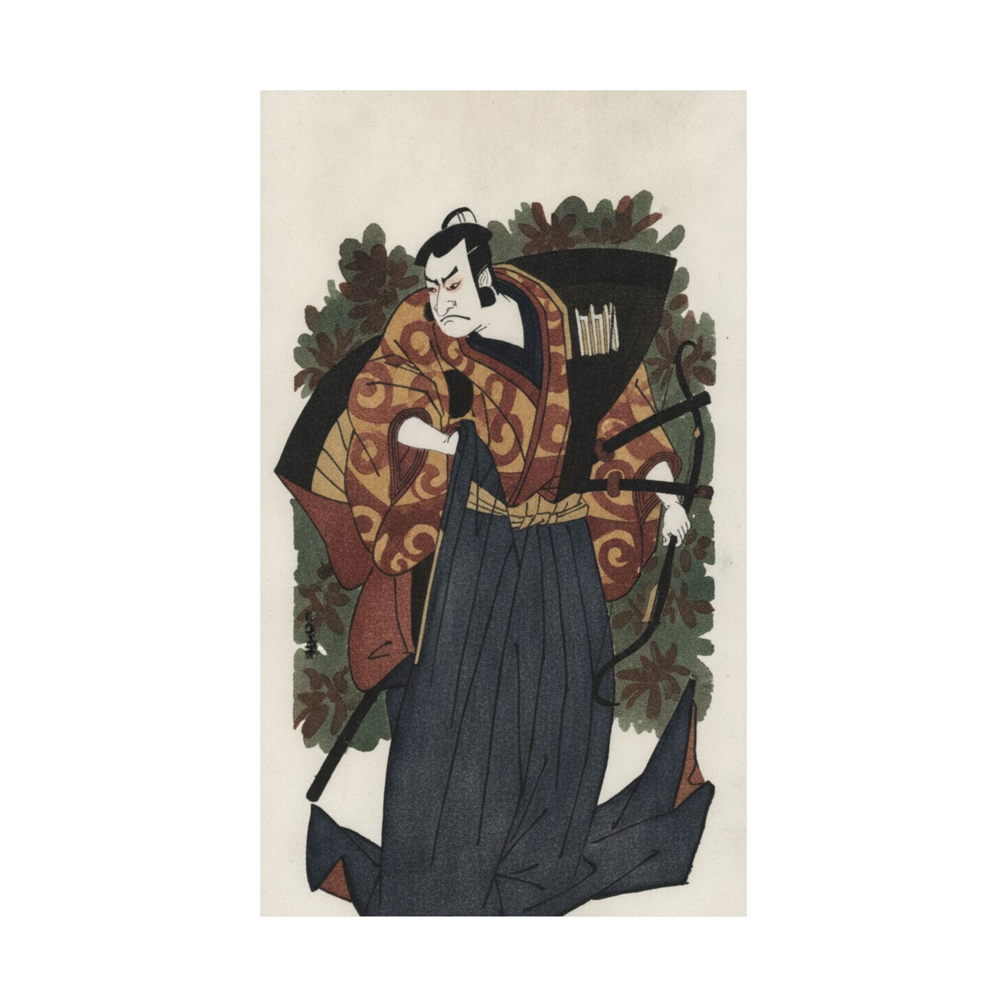 Watercolor — The First Nakamura Nakazo As A Man Of High Rank Attired In Naga-Bakama — Matte Poster