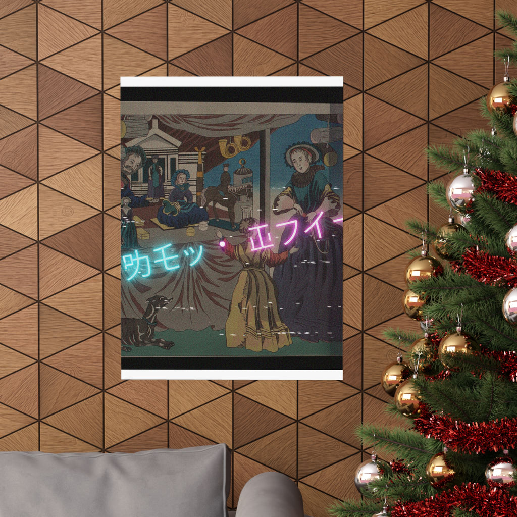 Glitch Culture — Color Print Of A Copperplate Picture Of A Toy Shop — Matte Poster