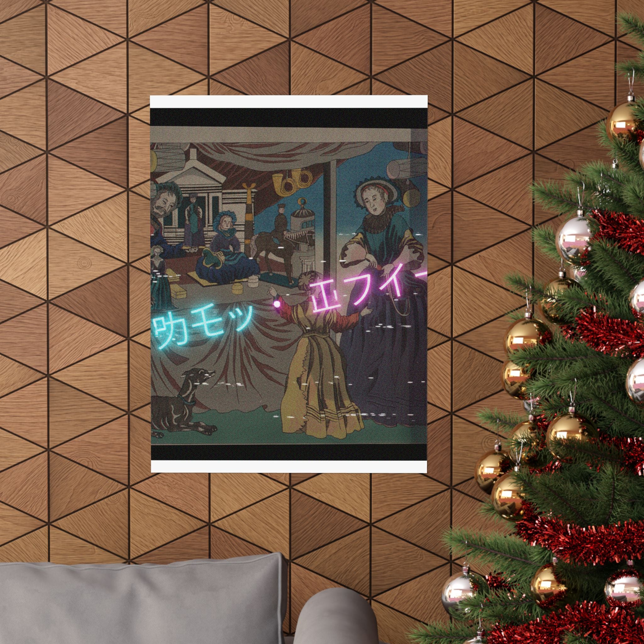 Glitch Culture — Color Print Of A Copperplate Picture Of A Toy Shop — Matte Poster