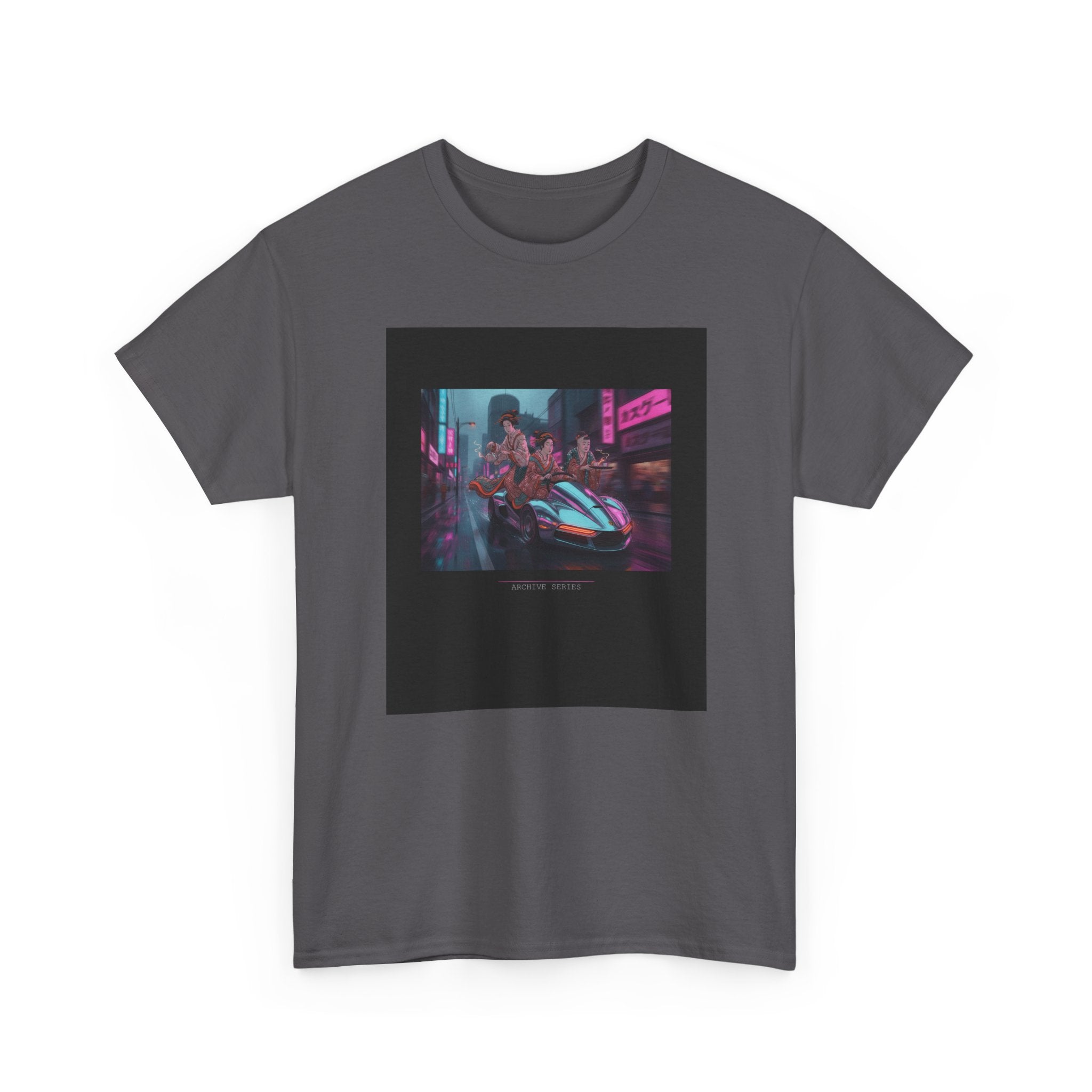 Neon Cyberpunk Supercar Night Street Graphic Tee