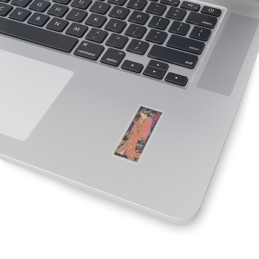 Japanese Street — Geisha, Probably A Singing Girl — Kiss-Cut Sticker