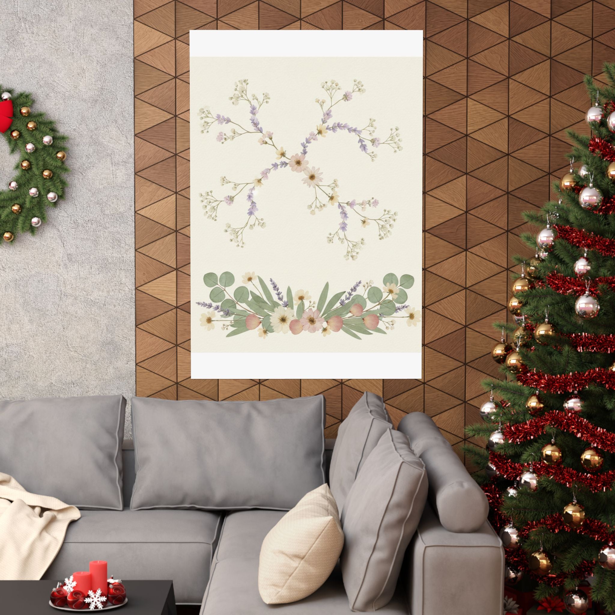 Pressed Lavender & Eucalyptus Garland Matte Poster