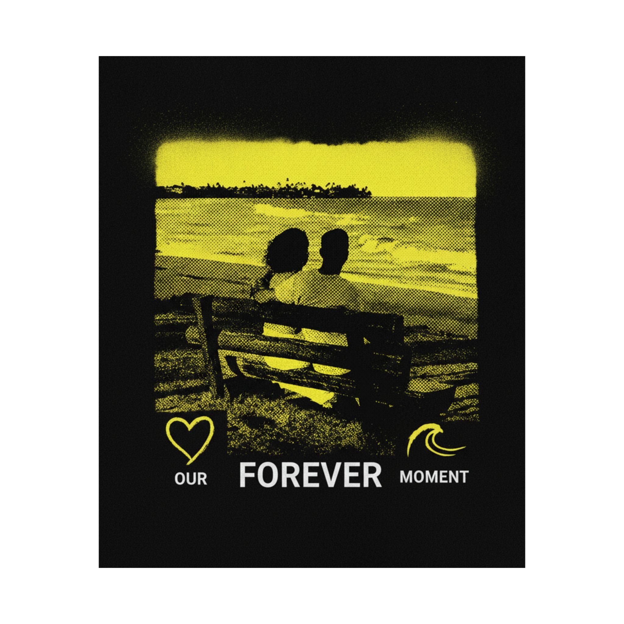 Our Forever Moment Beach Sunset Couple Yellow Matte Poster