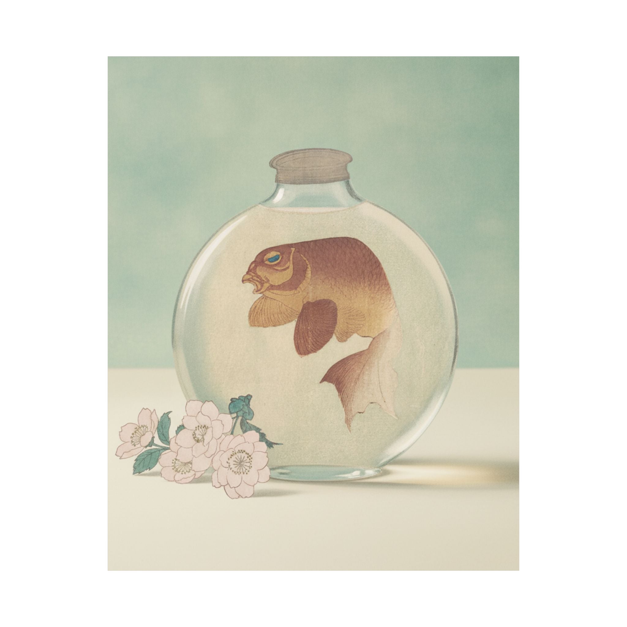 Product Marketing — Gold-Fish In A Glass Bottle — Matte Poster