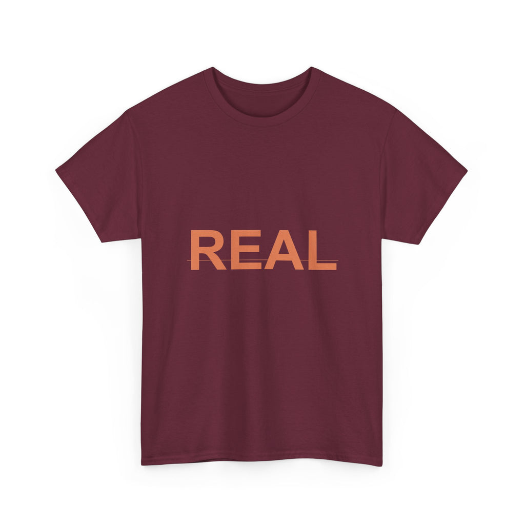 REAL Bold Burnt-Orange Minimal Typography Tee