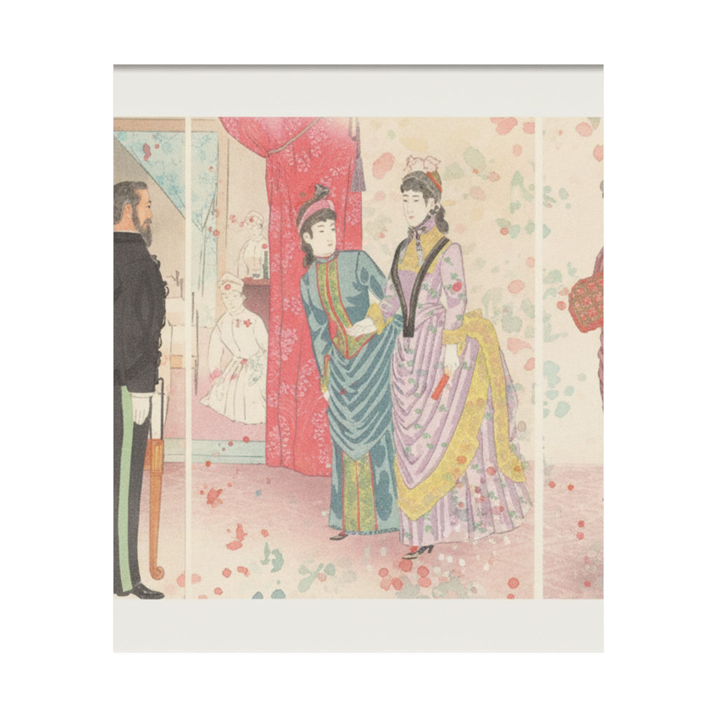 Watercolor — Illustration Of The Empress Visiting A Field Hospital [In Hiroshima] (Yasen Byōi — Matte Poster