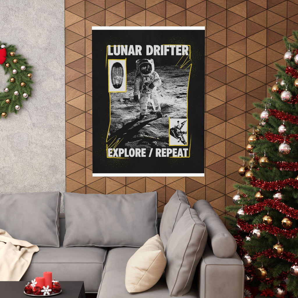 Lunar Drifter Explore / Repeat Astronaut Streetwear Poster