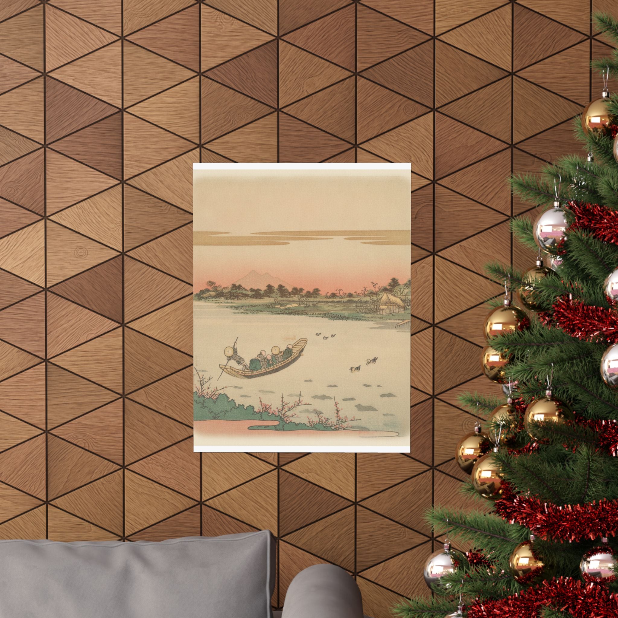 Southern Sunset — Boat Ferrying Across River — Matte Poster