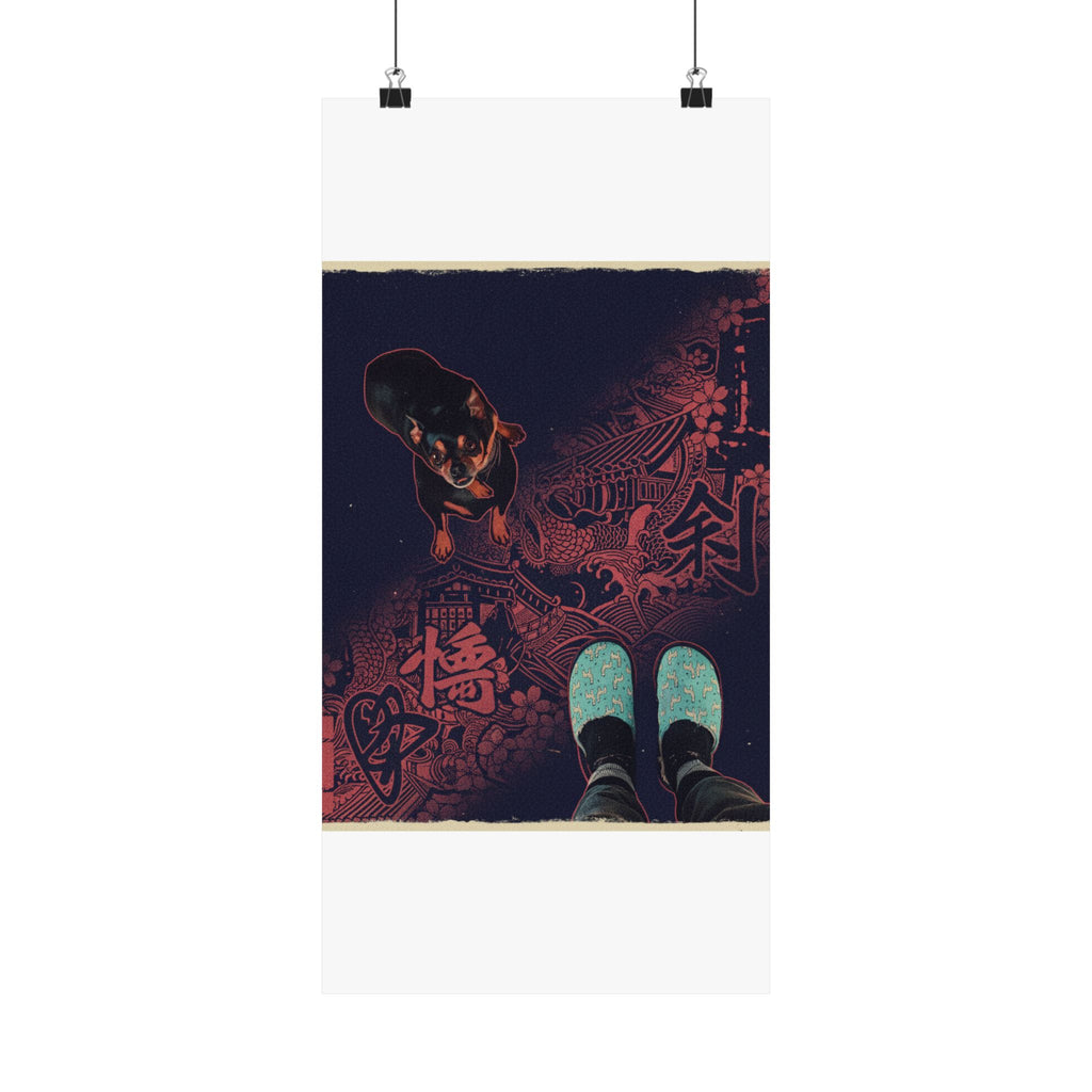 Japanese Street — Dog — Matte Poster