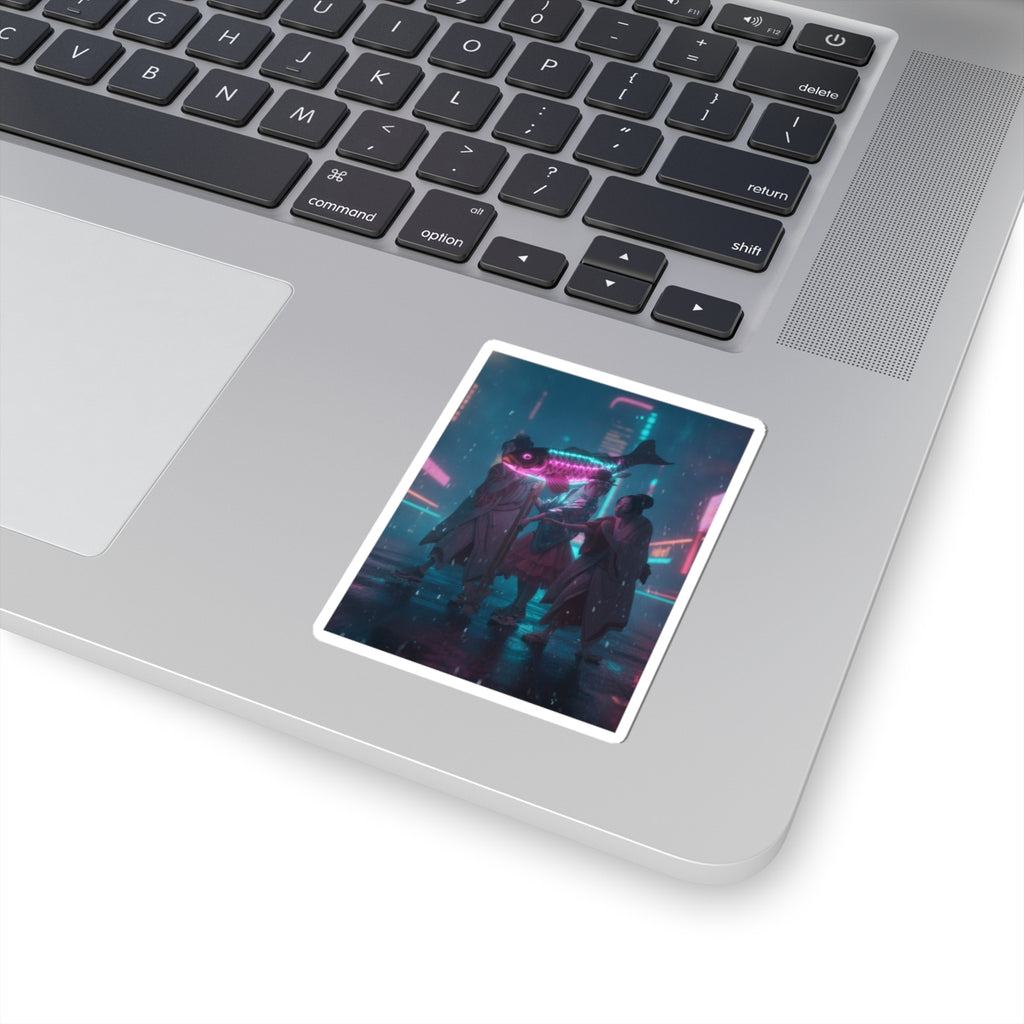 Neon Noir — Lantern Float — Kiss-Cut Sticker