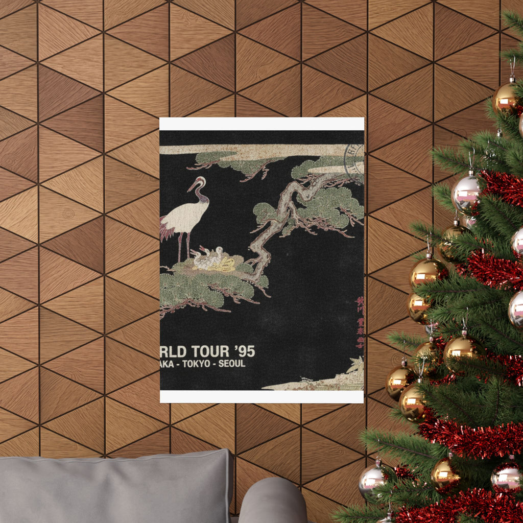 Vintage Bootleg — Crane And Their Young In Their Nest In The Branches Of A Pine-Tree — Matte Poster