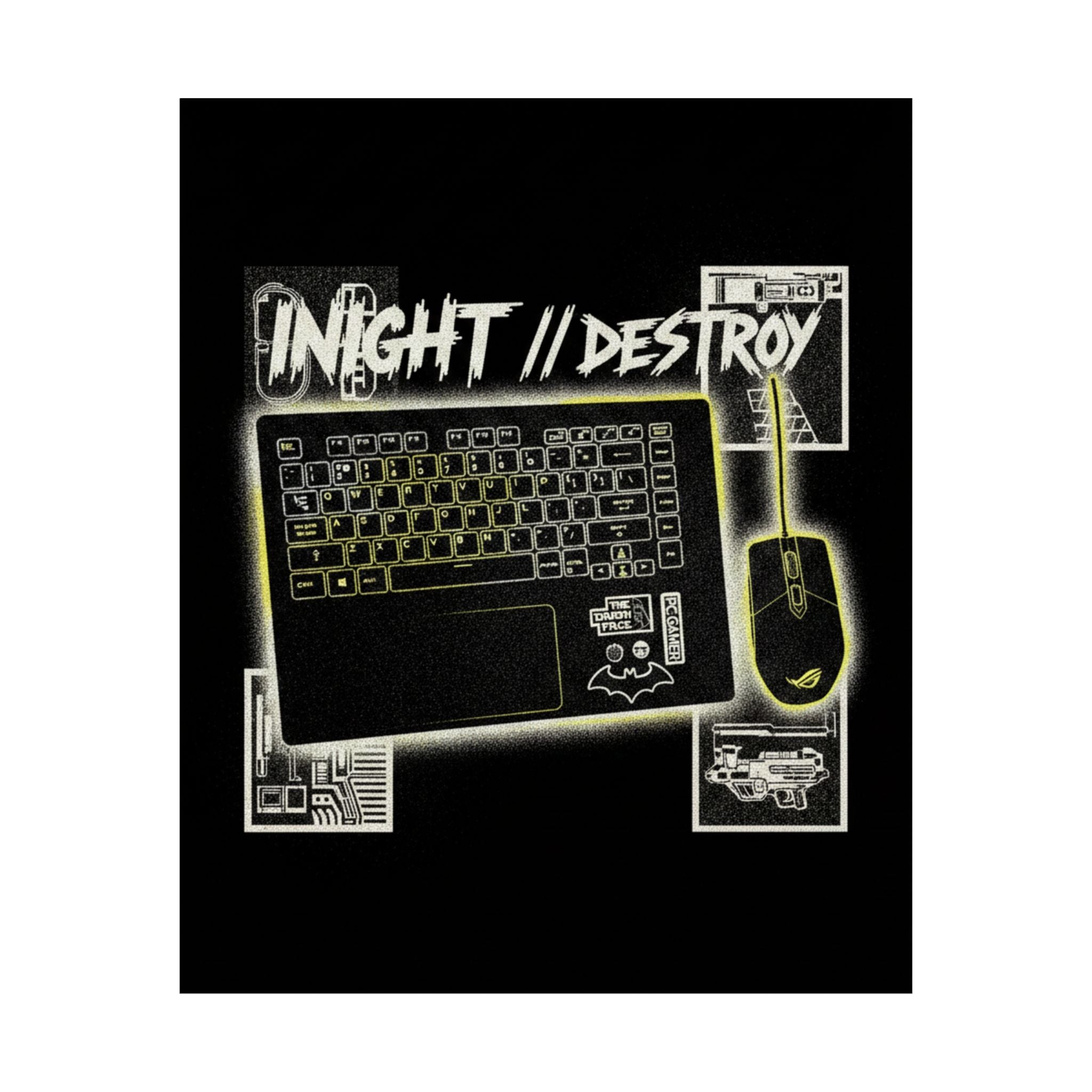 Streetwear Collage — Keyboard — Matte Poster