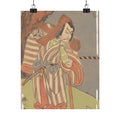 Ecommerce Main — The Actor The Fourth Danjuro With His Chin In His Hand Leaning On The Handle Of  — Matte Poster